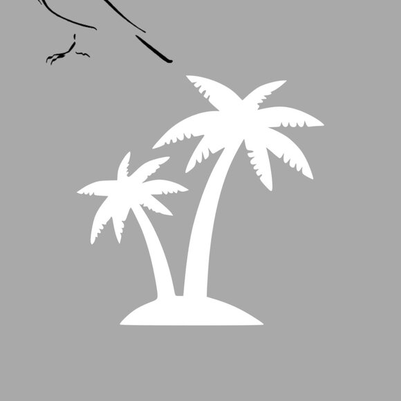 Palm Tree Vinyl Decal White 6" T - Picture 1 of 1